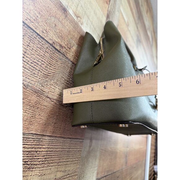 Michael Kors Savannah Large Leather Satchel Purse Green - Picture 6 of 16